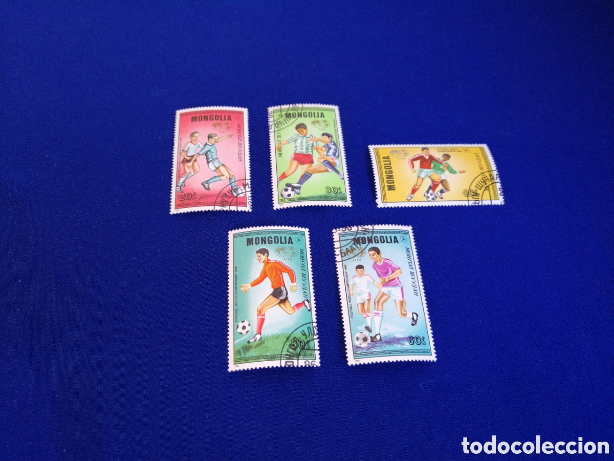 Selos: MONGOLIA LOTE FOOTBALL WORLD CHAMPIONS 1986 SELLOS USADOS MATASELLADOS