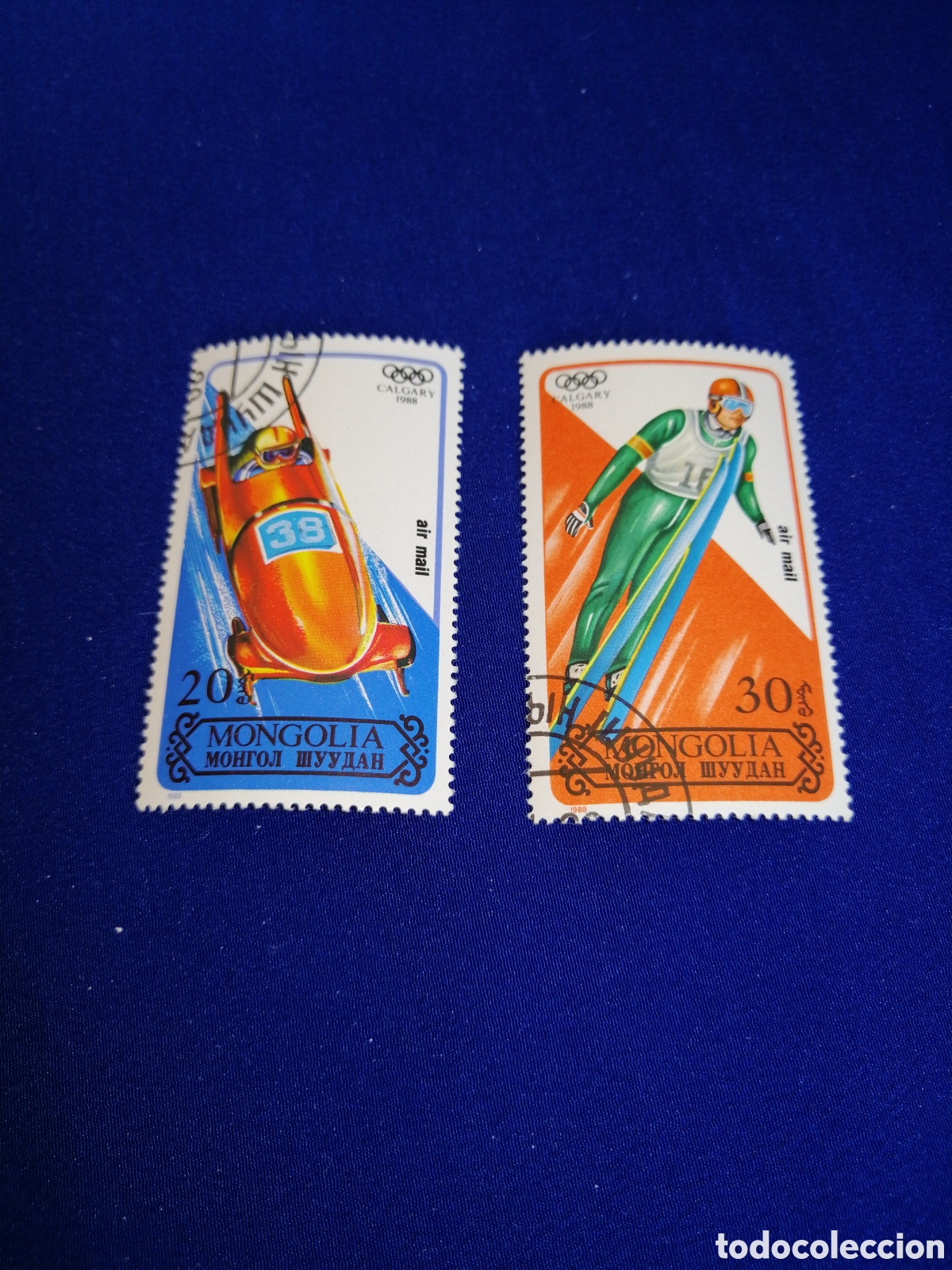 Stamps: MONGOLIA LOTE OLIMPIADAS CALGARY 1988 SELLOS USADOS MATASELLADOS