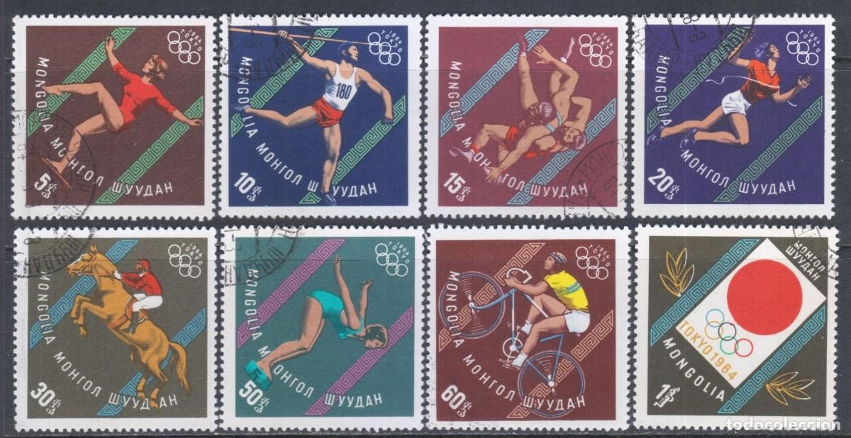 Sellos: MONGOLIA 1964 8 STAMPS USED MNH TOKYO JUEGOS OLIMPICOS OLYMPIC GAMES JEUX OLYMPIQUES SPORTS DEPORTES