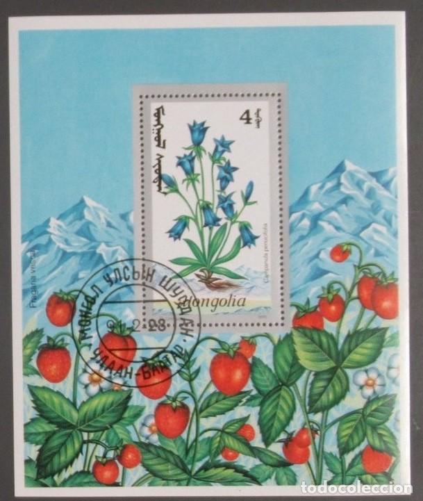 Sellos: MONGOLIA 1991 SHEET USED MNH VEGETALES VEGETABLES VEGETAIS FRUTAS FRUTOS FRUITS
