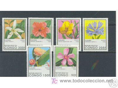 Sellos: CONGO 1996 FLORES 6 sellos - Foto 1