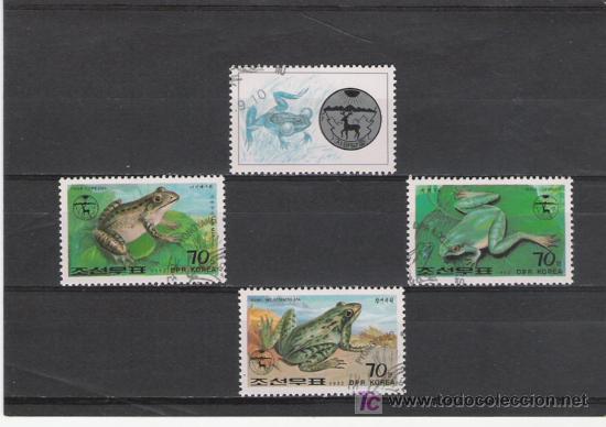 Sellos: TEMA   RANAS  SERIE DE KOREA - Foto 1