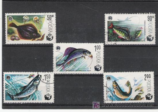 Sellos: TEMA PECES  SERIE  DE POLONIA - Foto 1