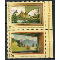Sellos: ⚡ DISCOUNT RUSSIA 2013 PAINTINGS - JOINT ISSUE WITH LIECHTENSTEIN MNH - SHIPS, PAINTINGS, TH. Lote 365642396