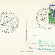 Sellos: 1972. ITALIA/ITALY. MATASELLOS/POSTMARK. EXP. FILATÉLICA NATURALEZA. NATURE PHILATELIC EXHIBITION.. Lote 379761914