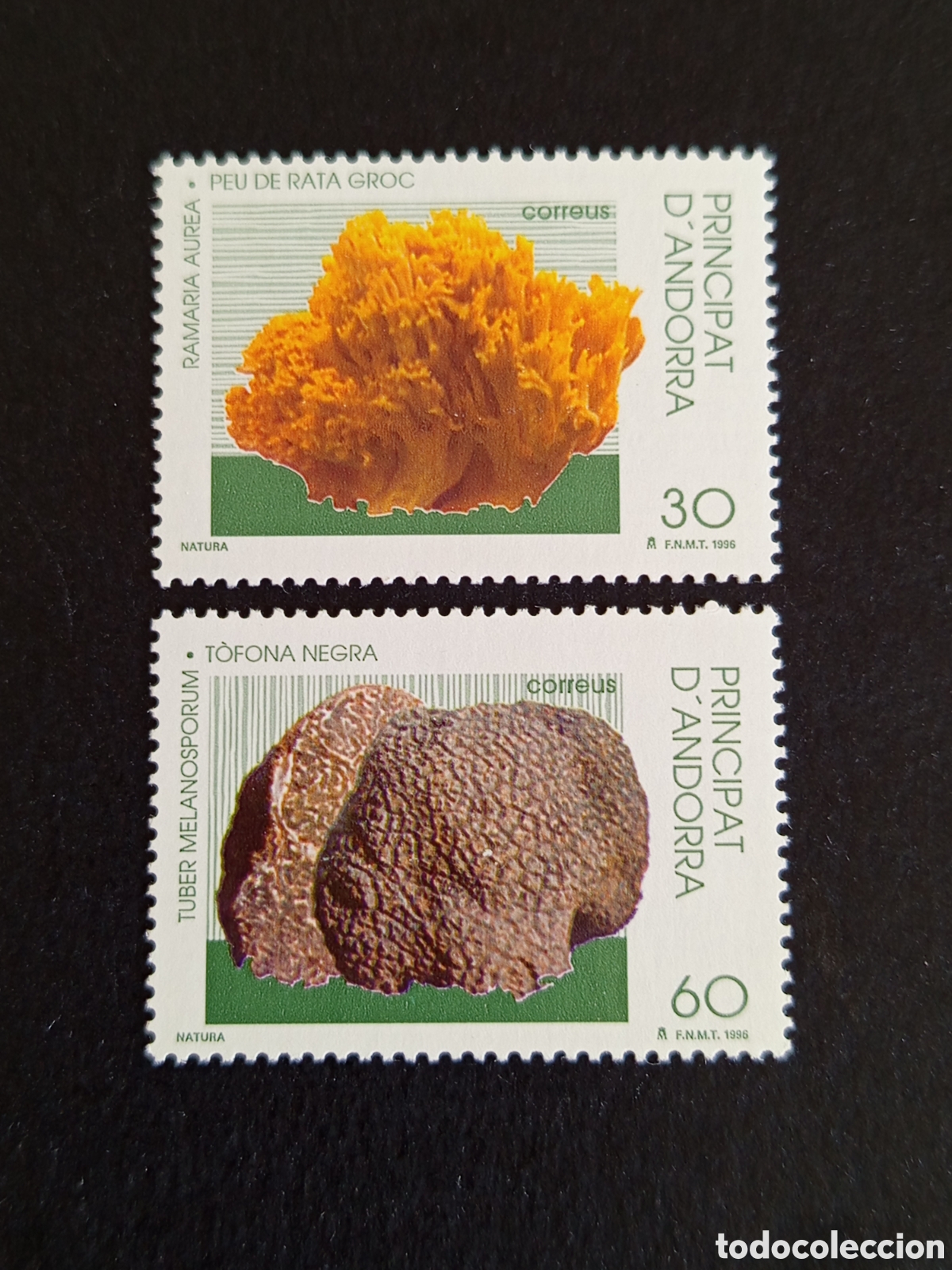Sellos: Andorra Espa&ntilde;ola, 1996. Naturaleza: trufas. Edifil 251/2. Pedido m&iacute;nimo 3 &euro;. Ver fotos