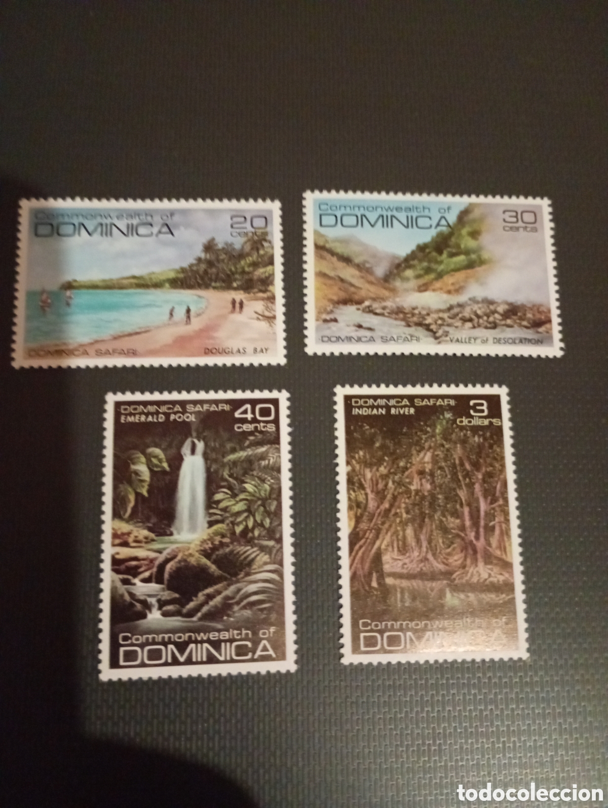 Sellos: Dominica paisajes naturaleza