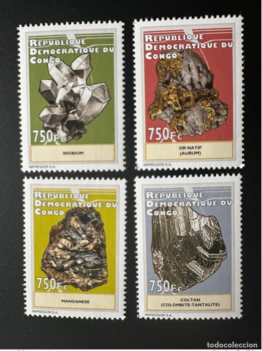 Sellos: Congo 2012 Mi. 2100 - 2103 Minerales Oro Manganeso Colt&aacute;n Niobio