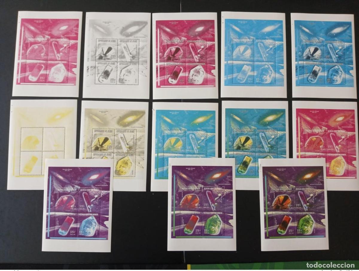 Sellos: N&iacute;ger 1996 Mi. 1249 - 1252 pruebas de color Minerales Space