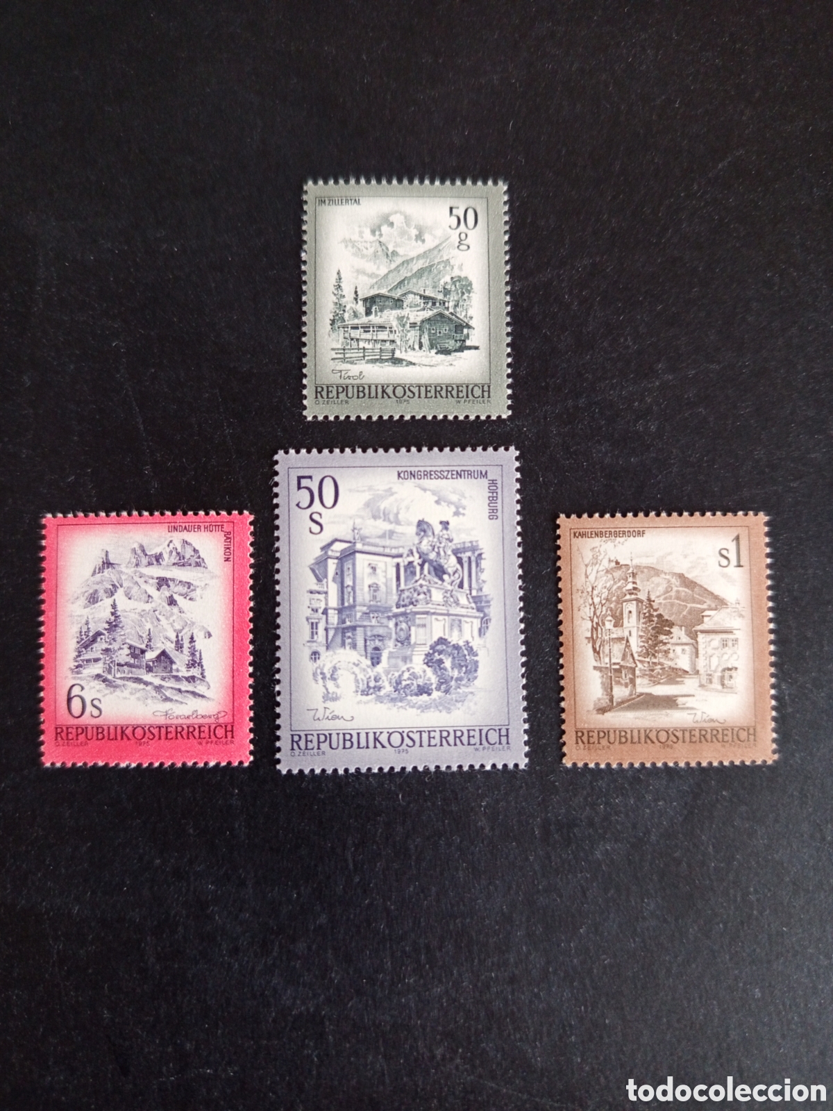 Sellos: AUSTRIA, 1975. Paisajes de Austria. Yvert 1303/6. Pedido m&iacute;nimo 3 &euro;. Ver fotos. Serie completa