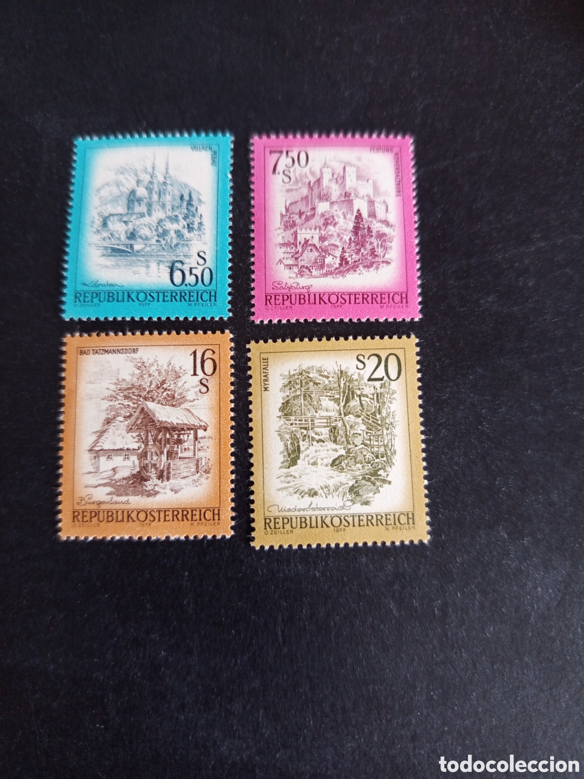 Sellos: AUSTRIA, 1977. Paisajes de Austria. Yvert 1378/81. Pedido m&iacute;nimo 3 &euro;. Ver fotos. Serie completa