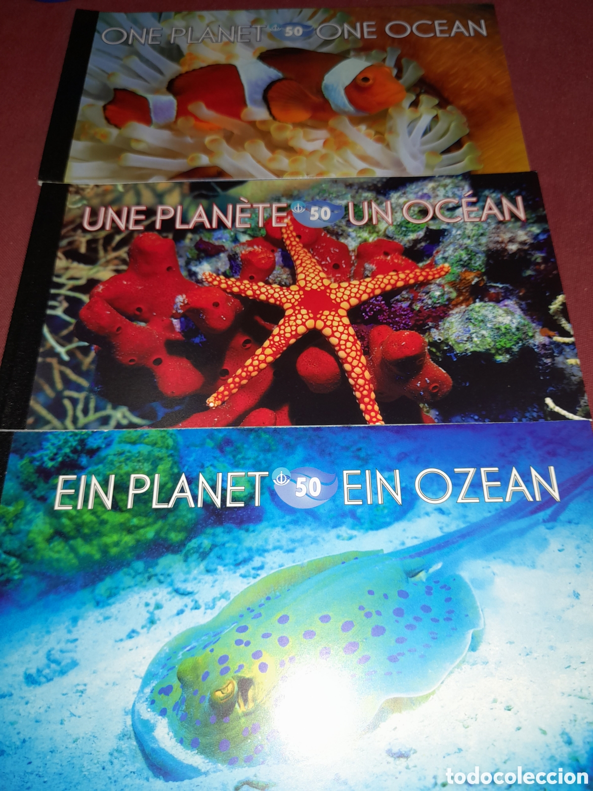 Sellos: Sello, Carnet Viena, Ginebra, EE. UU, Naciones Unidas nuevo 2010. UNESCO. Oceanos. Fauna. Flora. Nat