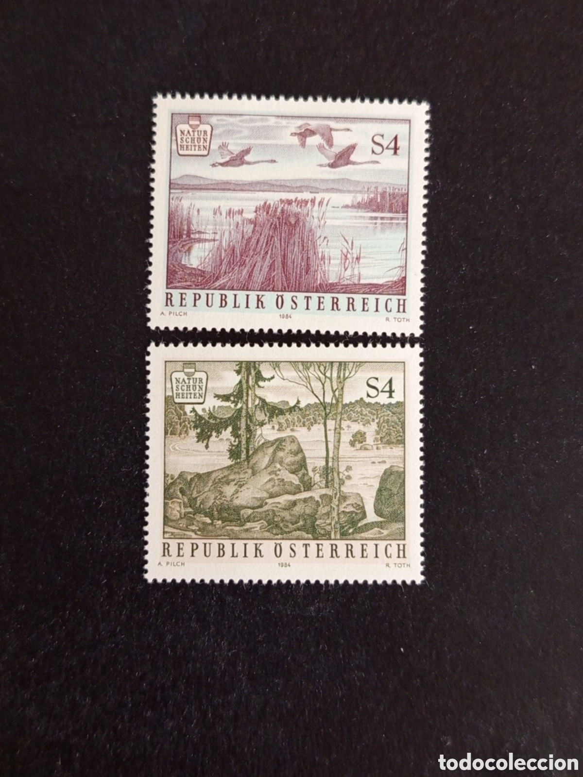 Sellos: AUSTRIA, 1984. Naturaleza: paisajes. Yvert 1613 y 1617. Pedido m&iacute;nimo 3 &euro;. Ver fotos. Serie completa