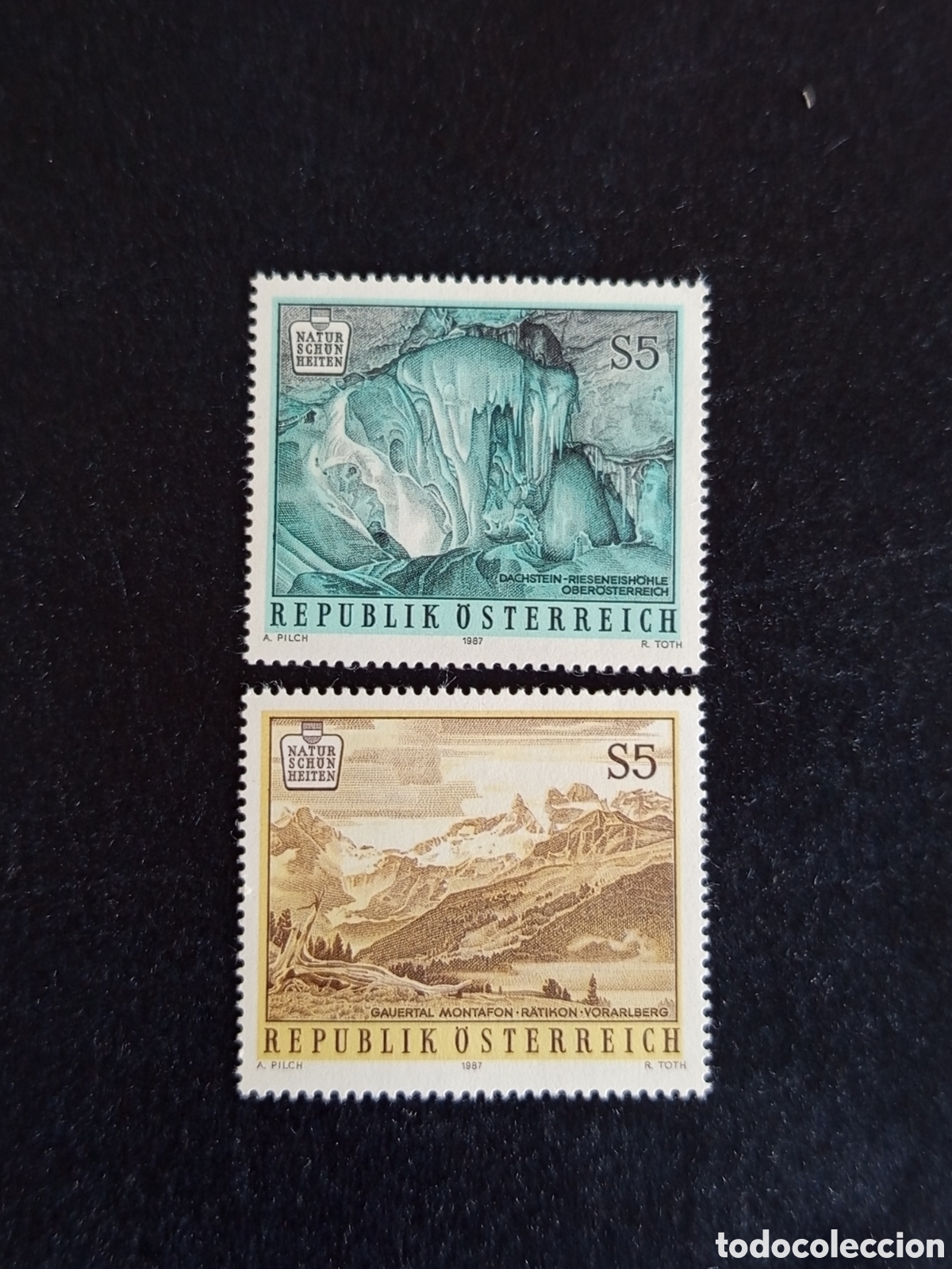 Sellos: AUSTRIA, 1987. Naturaleza: paisajes de Austria. Yvert 1716 y 1724. Pedido m&iacute;nimo 3 &euro;. Ver fotos.