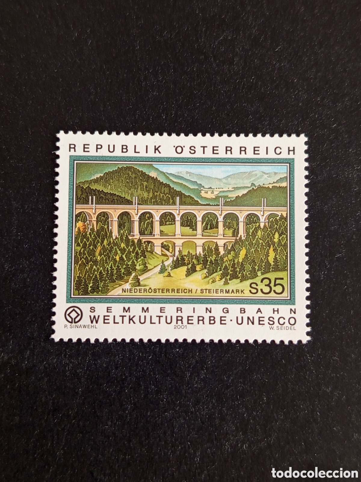 Sellos: AUSTRIA, 2001. Patrimonio de la humanidad. Viaducto de Semmering. Pedido m&iacute;nimo 3 &euro;. Ver fotos.