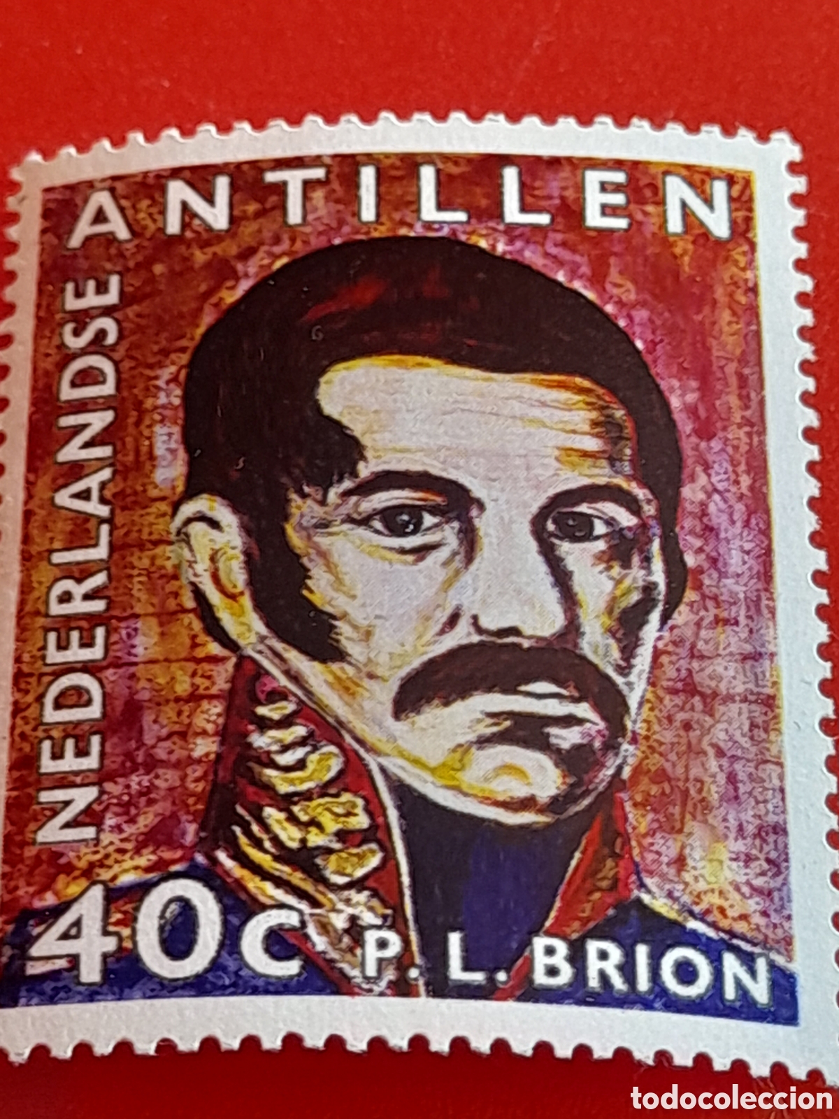 Sellos: Sello Antillas Holandesas nuevo 1971. 150Aniv nacimiento Brion. Independencia Venezuela. Historia. M