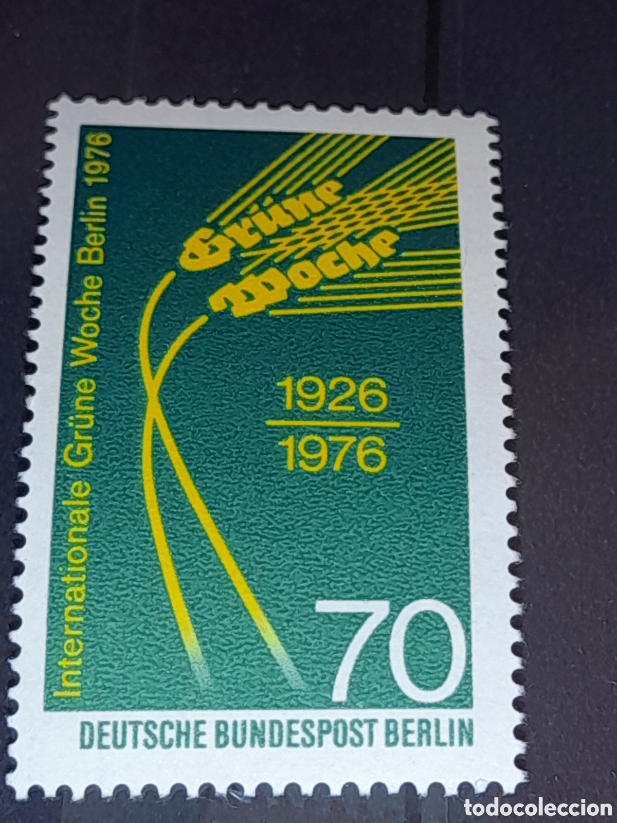 Stamps: Sello Alemania, Berlin nuevo 1976. Exp agricola. Semana verde. Cereales. Comida. Trigo. Campo FAO