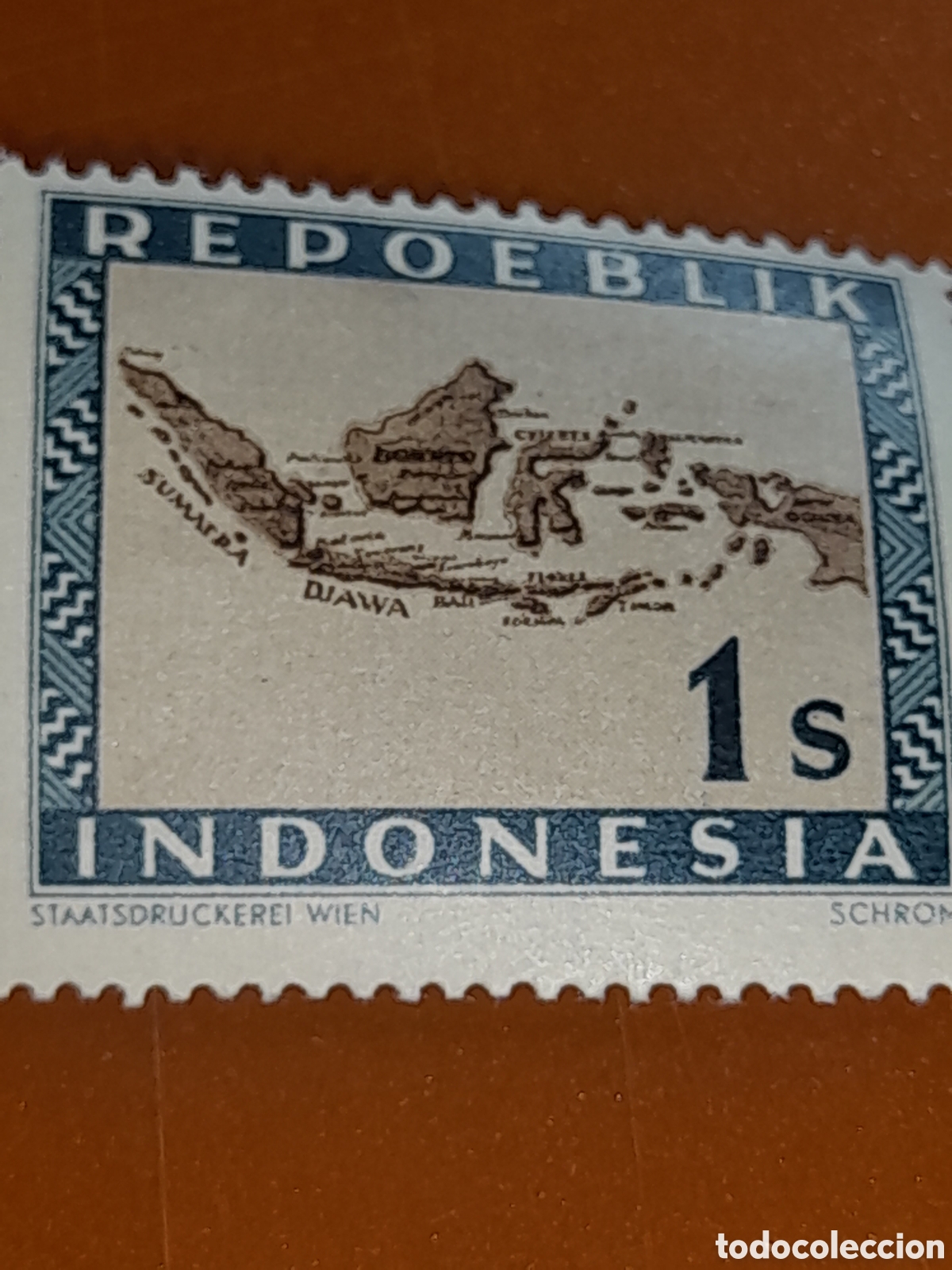 Sellos: Sello (1/24v) Indonesia nuevo 1947-1948. Inscripcion Repoeblik. Islas. Geograf&iacute;a. Cartograf&iacute;a. Mapa.