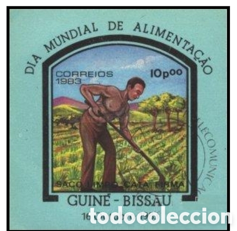 Briefmarken: HB Guinea Bissau mtdo 1983. D&iacute;a mundial alimento. FAO. Campesino. Agricultura. &Aacute;rboles. Flora. Arbol