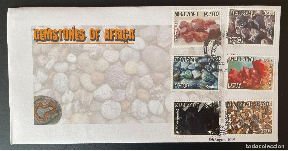Sellos: Malawi 2018/2019 FDC Mi. 1034 - 1039 Piedras preciosas minerales