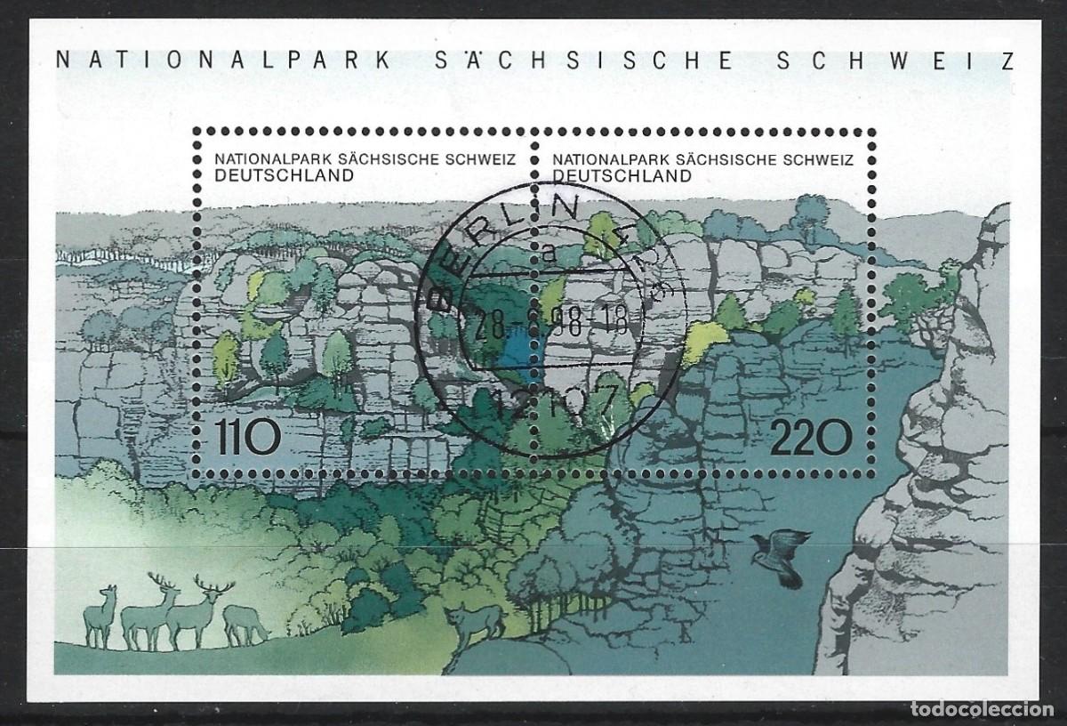 Sellos: ALEMANIA - 1998 - BLOQUE SELLADO PARQUE NACIONAL SUIZA SAXONA - PERO CON ADHESIVO ORIGINAL