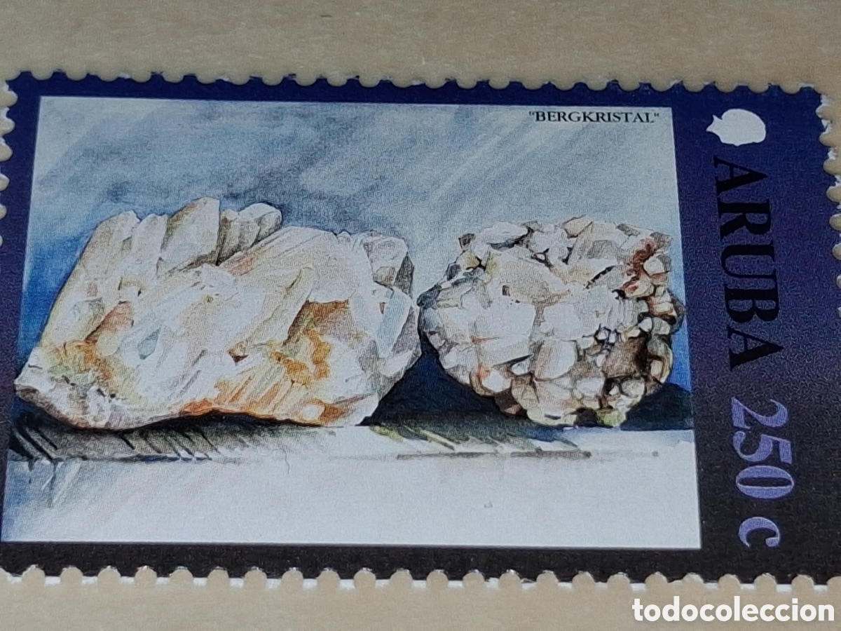 Sellos: Sello (1/4v) Aruba nuevo 2001. Turismo. Roca de Cristo. Minerales. Naturaleza. Geolog&iacute;a. Joyas.