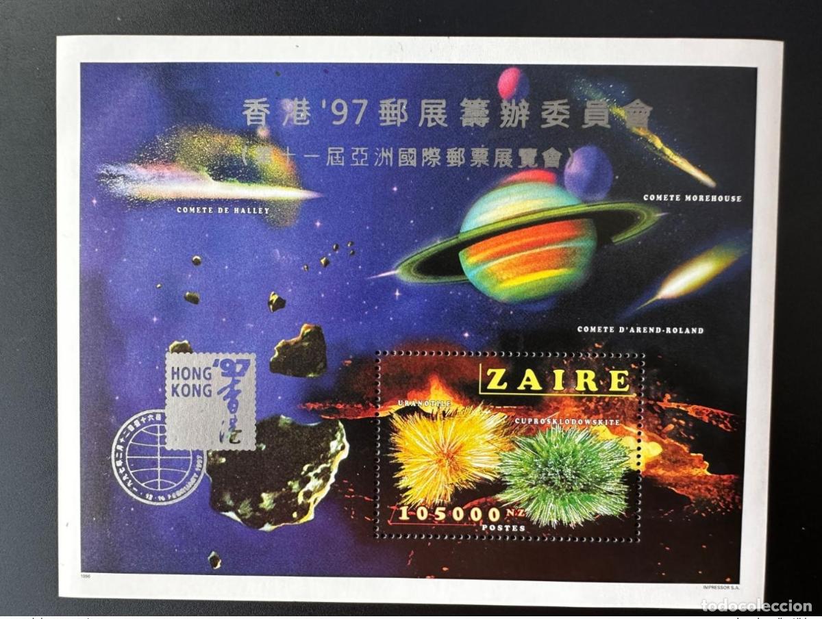 Sellos: Congo Zaire 1997 Mi. Bl. 62 I Cometa espacial sobrecargado de minerales Hong Kong del 97