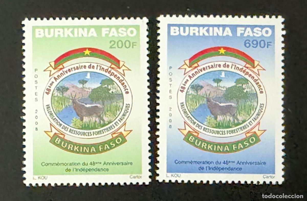 Sellos: Burkina Faso 2008 Mi. 1919-1920 48 aniversario independencia fauna