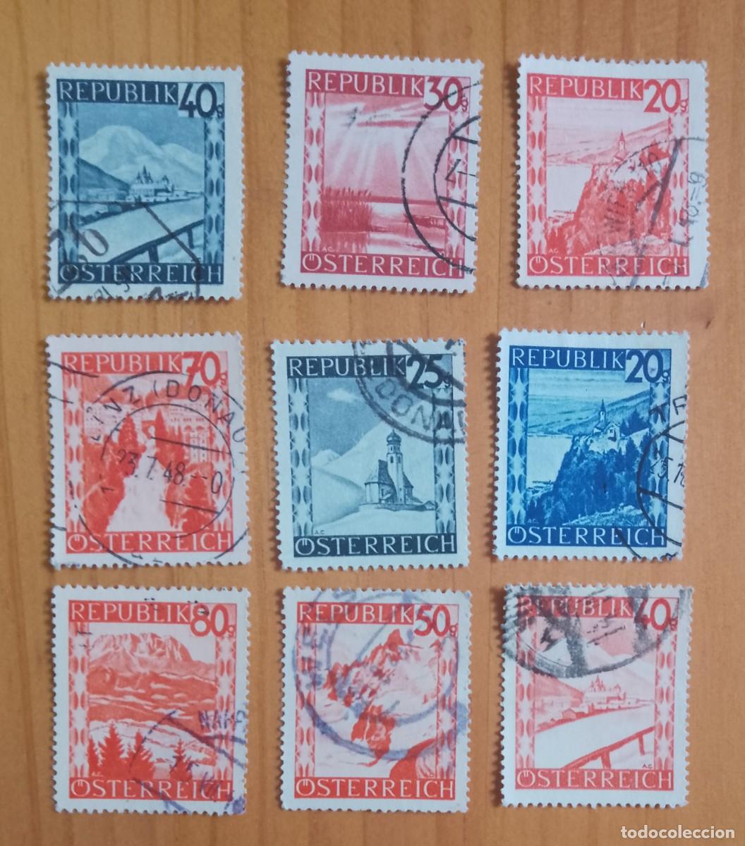 Francobolli: AUSTRIA - LOTE 9 SELLOS DE PAISAJES - VER DESCRIPCI&Oacute;N