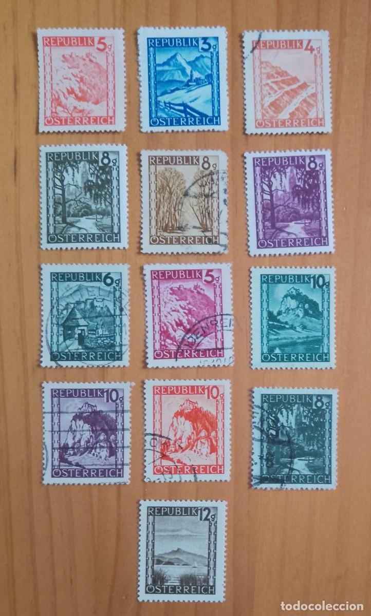Francobolli: AUSTRIA - LOTE 13 SELLOS DE PAISAJES - VER DESCRIPCI&Oacute;N