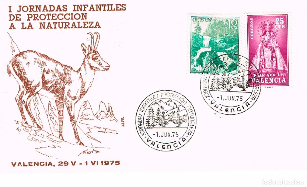 Sellos: A&Ntilde;O 1975 VALENCIA, JORNADAS INFANTILES DE PROTECCION DE LA NATURALEZA, SOBRE DE ALFIL