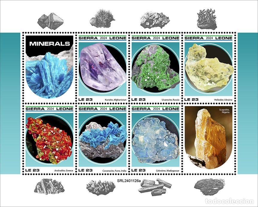 Sellos: Sierra Leona 2024 Mi. 18797-18802 hoja minerales