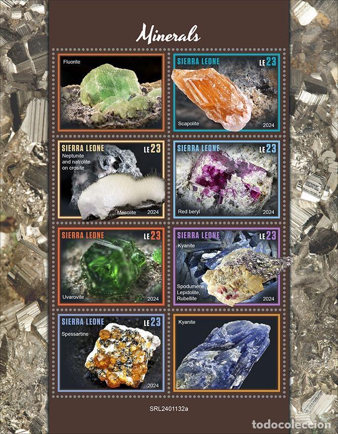 Sellos: Sierra Leona 2024 Mi. 18845-18850 hoja minerales