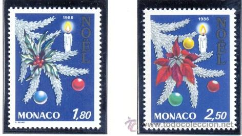 Sellos: MONACO 1986 - NAVIDAD - Yvert 1554/55 - Foto 1