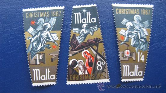 Sellos: 1967 malta, navidad, yvert 366/8 - Foto 1
