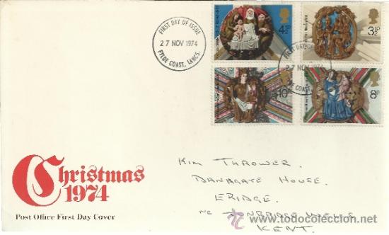 Sellos: INGLATERRA SPD NAVIDAD 1974 - Foto 1