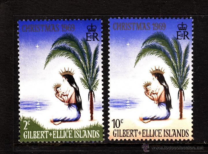 Sellos: GILBERT & ELLICE 152/53** - A&Ntilde;O 1969 - NAVIDAD - Foto 1