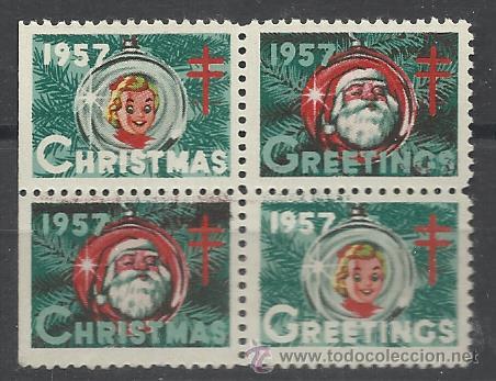 Sellos: BONITO BLOQUE NUEVO DEL TEMA NAVIDAD DE 1957 - Foto 1
