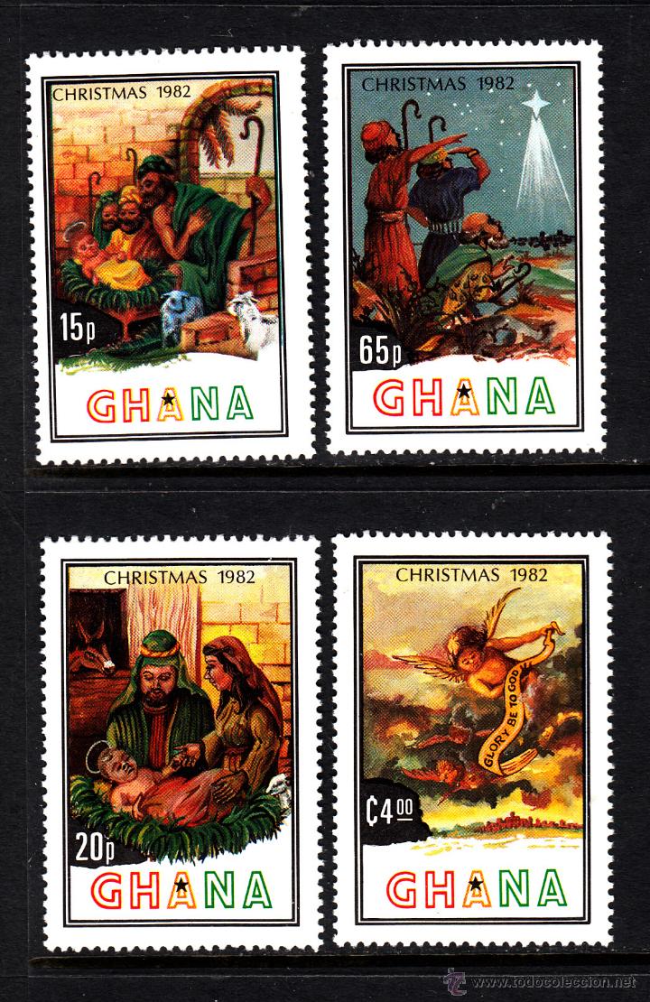 Sellos: GHANA 765/68** - A&Ntilde;O 1982 - NAVIDAD - Foto 1