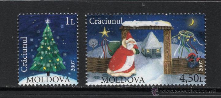 Sellos: MOLDAVIA 524/25** - A&Ntilde;O 2007 - NAVIDAD - Foto 1