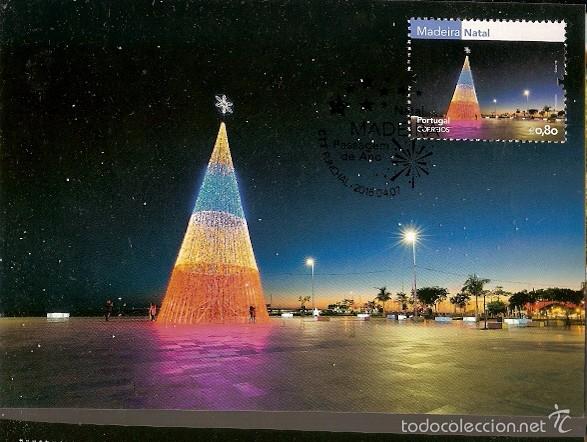 Sellos: Portugal & Postal M&aacute;ximo de Madera, Navidad 2016 (2) - Foto 1