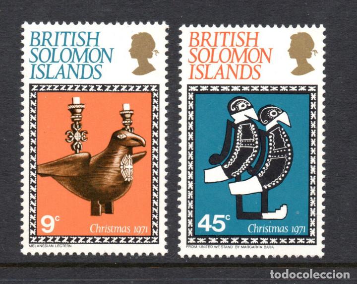 Sellos: SALOM&Oacute;N 207/08** - A&Ntilde;O 1971 - NAVIDAD - Foto 1