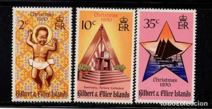 Sellos: GILBERT & ELLICE 165/67** - A&Ntilde;O 1970 - NAVIDAD - Foto 1