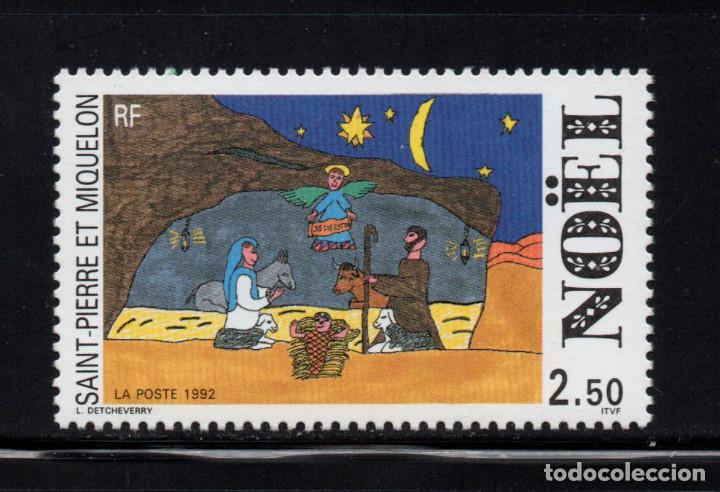 Sellos: SAN PIERRE 571** - A&Ntilde;O 1992 - NAVIDAD - Foto 1