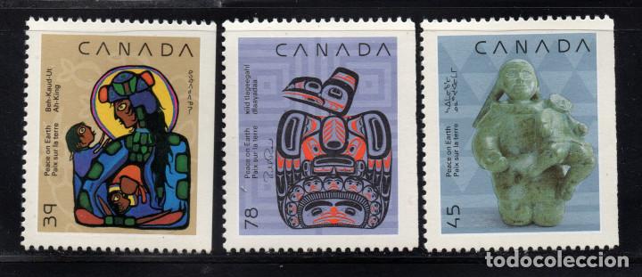 Sellos: CANADA 1161a/63a** - A&Ntilde;O 1990 - NAVIDAD - Foto 1