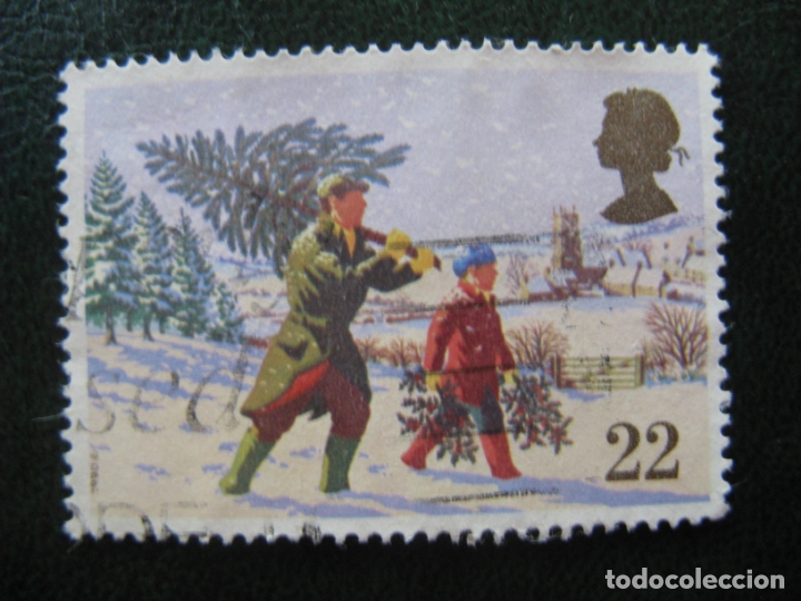 Sellos: inglaterra** tema navidad, sello usado - Foto 1
