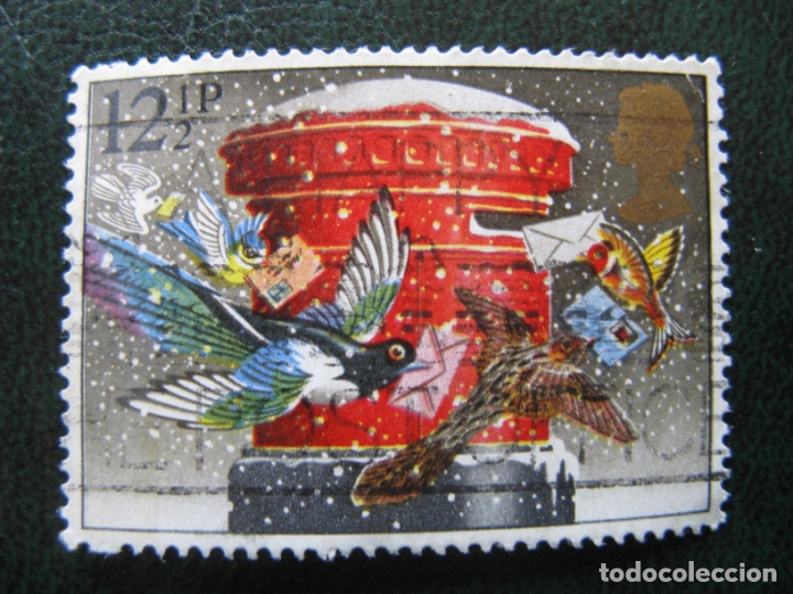 Sellos: inglaterra** sello usado, tema navidad - Foto 1