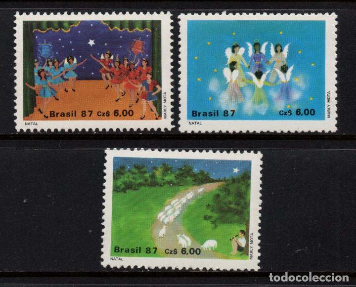 Sellos: BRASIL 1857/59** - A&Ntilde;O 1987 - NAVIDAD - Foto 1