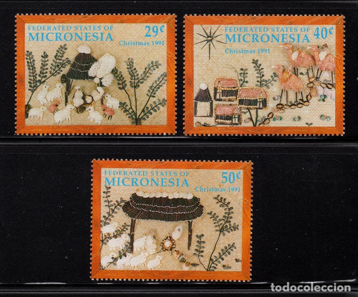 Sellos: MICRONESIA 173/75** - A&Ntilde;O 1991 - NAVIDAD - Foto 1