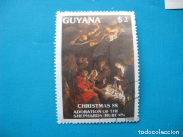 Sellos: guyana 1988, navidad - Foto 1